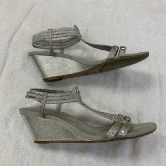 Silver Newport Open Toe Wedge - Picture 2 of 4